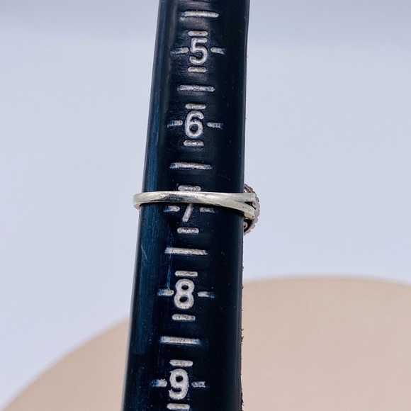 925 Sterling Silver Green & White Topaz Halo Ring - Picture 13 of 14